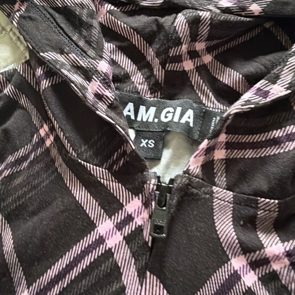 I.AM.GIA. Blare Hoodie & Trackpants Set BLACK WARPED PLAID XS - Picture 2 of 5